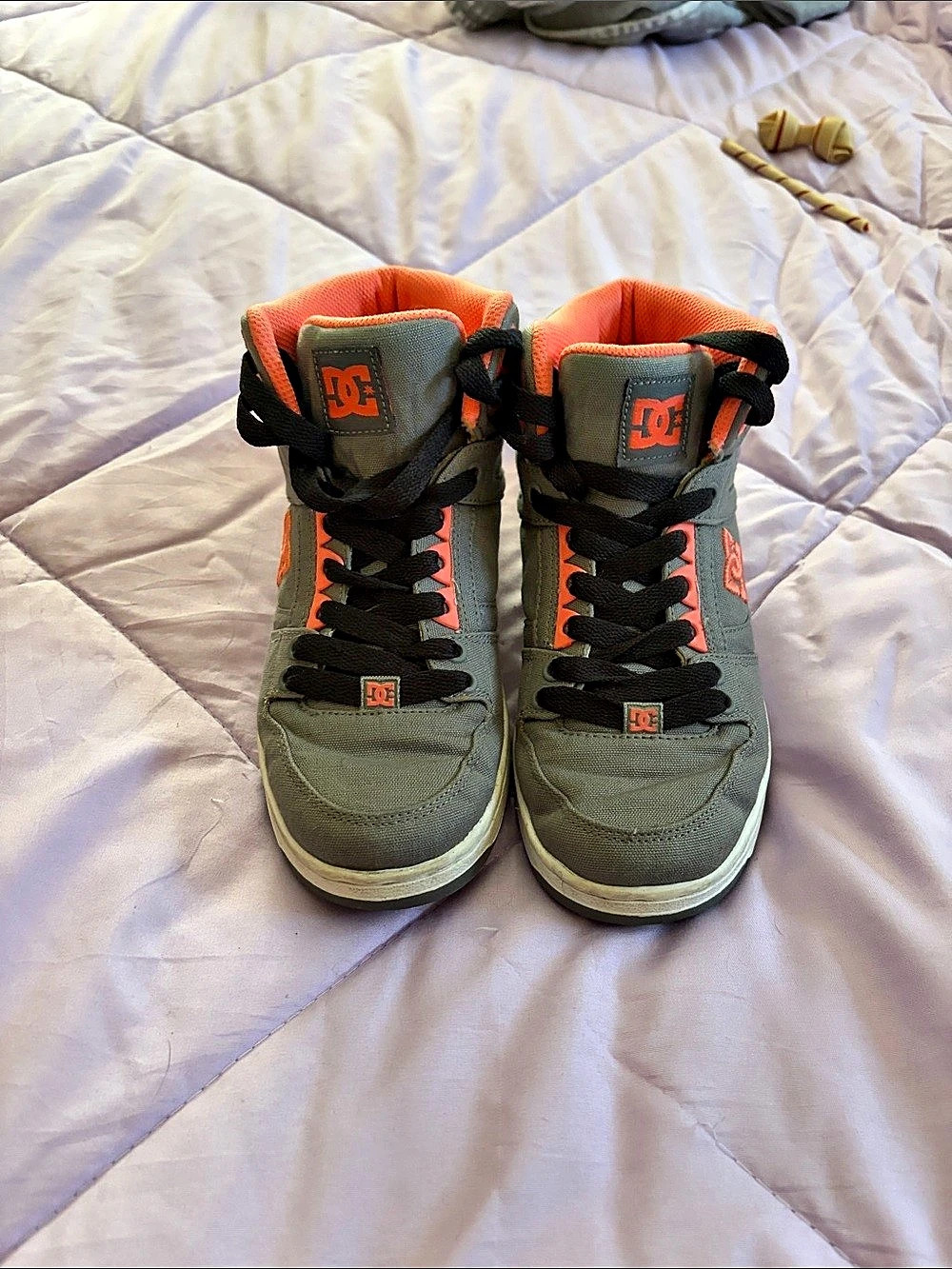 DC High-Top Sneakers Green & Orange US 4